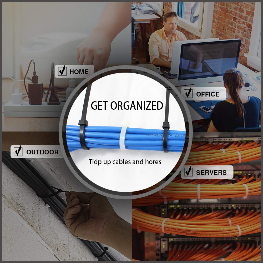 CABLE TIE 4IN 18LB NYLON SELF-LOCKING BLACK 100 PACK