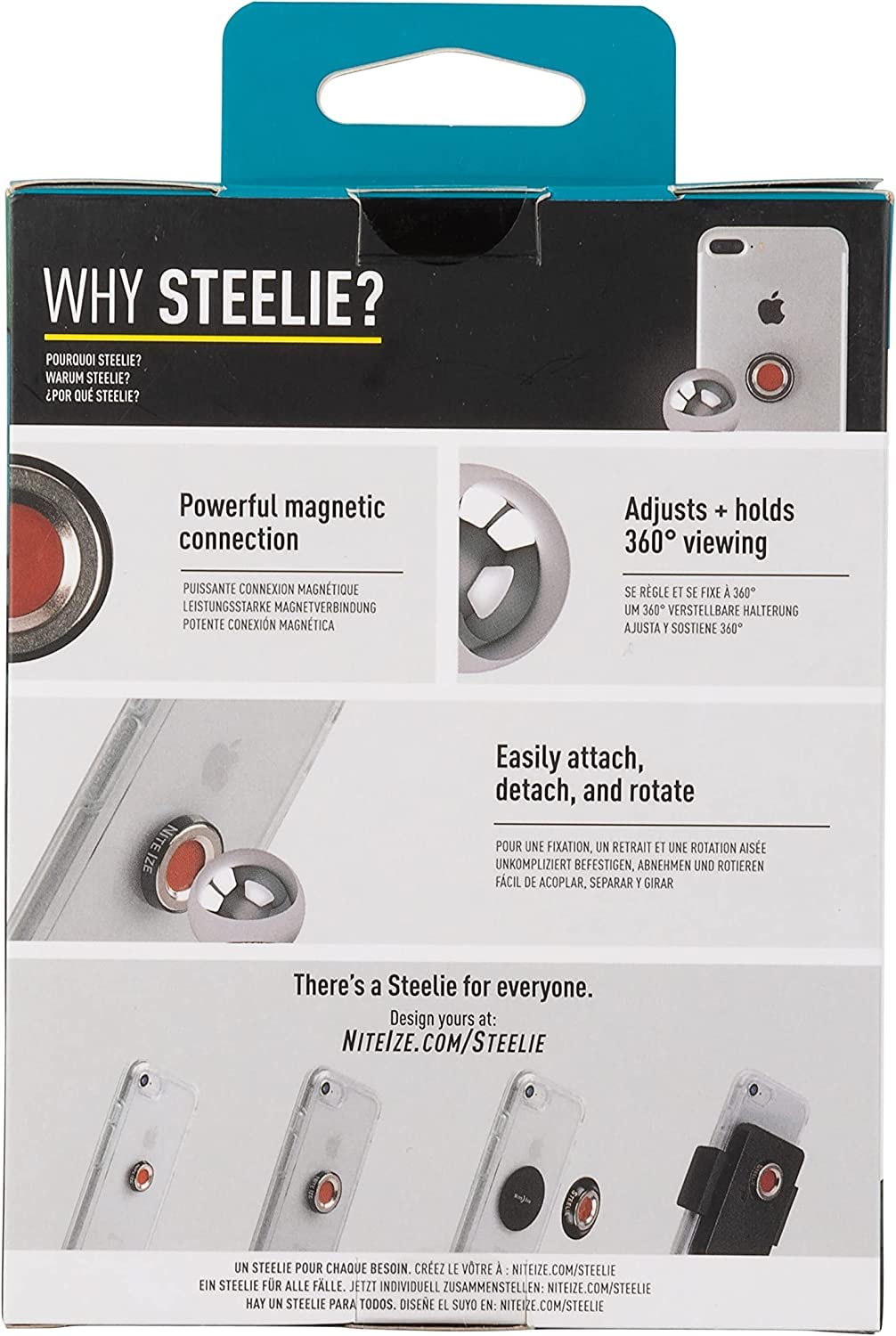 Nite Ize - Steelie Orbiter Plus Dash Mount Kit For Magsafe - Silver And Black