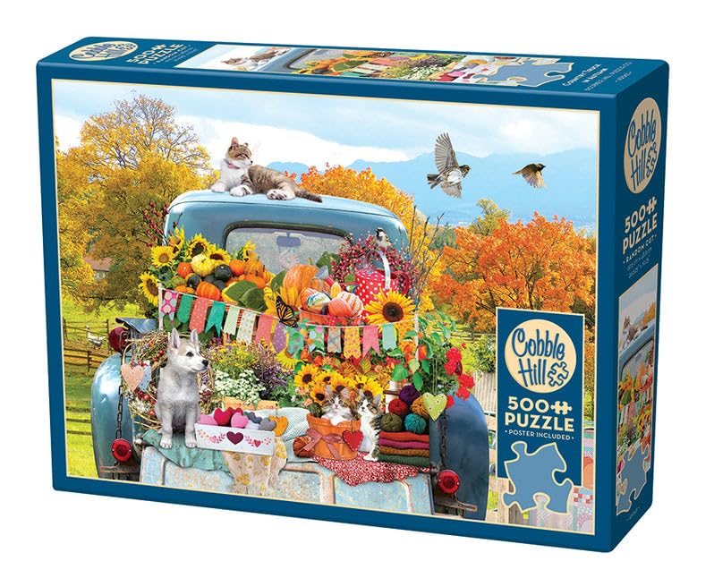 Cobble Hill 500 Piece Puzzle - Country Truck in Autumn - Sample Poster Included