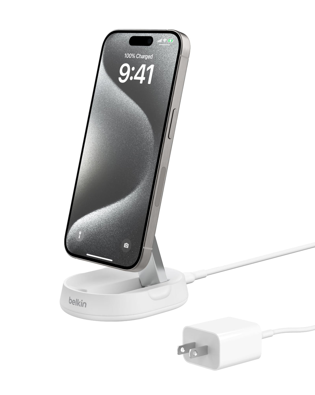 Belkin - Boost Charge Pro Convertible Magnetic Wireless Charging Stand With Qi2 15w - White