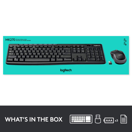 Logitech MK270 Wireless Keyboard and Mouse Combo