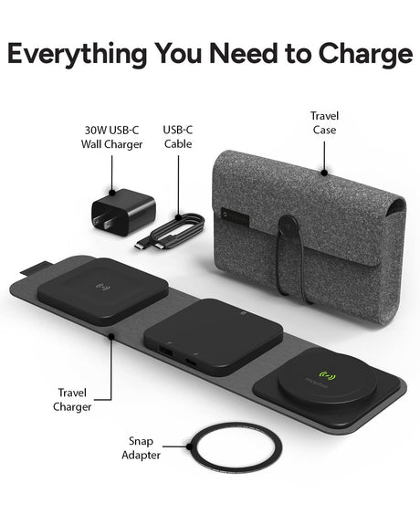 Mophie - Snap Plus Magsafe Multi Device Travel Charger - Black