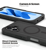 xBase iPhone 17 - Boulder MagSafe Heavy-Duty Co-Molded Rugged Protective Case w/Belt Clip Holster- Black - image 5