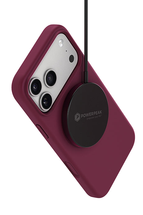 18 Pro / 17 Pro - Liquid Silicone Gel MagSafe Compatible Case - Black Cherry - image 3