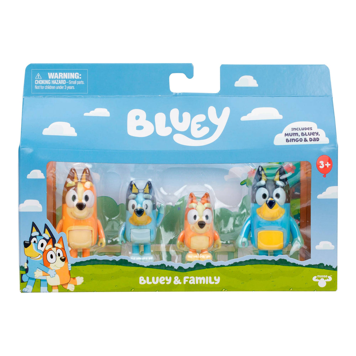 Toysmith - Moose Toys - Bluey Family 4-Pack Figure Set