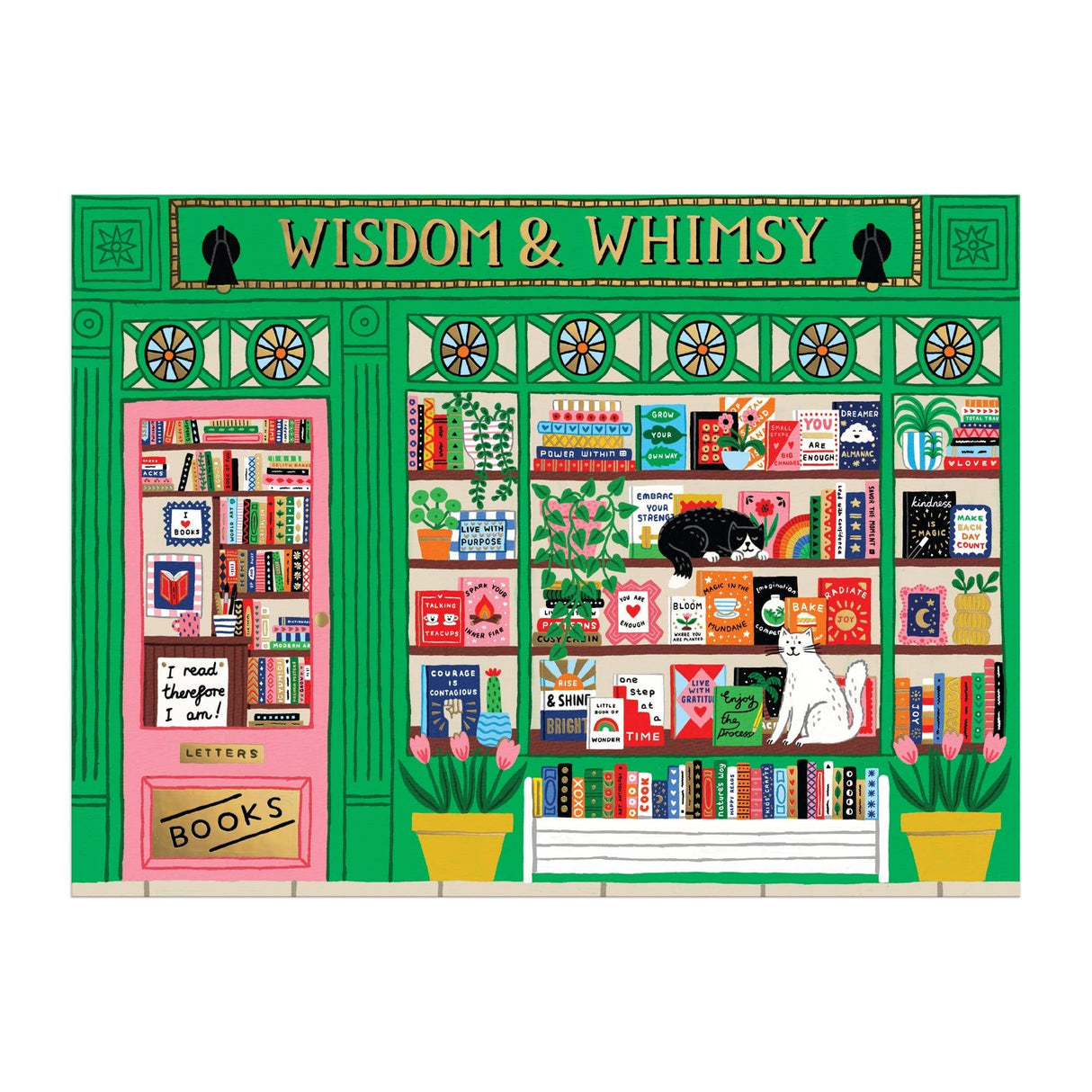 Galison - Wisdom & Whimsy Bookshop 1000 Piece Foil Puzzle