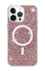 BASE IPHONE 15 PRO(6.1) SPARKLE SERIES - MAGSAFE COMPATIBLE CASE - ROSE GOLD - image 1