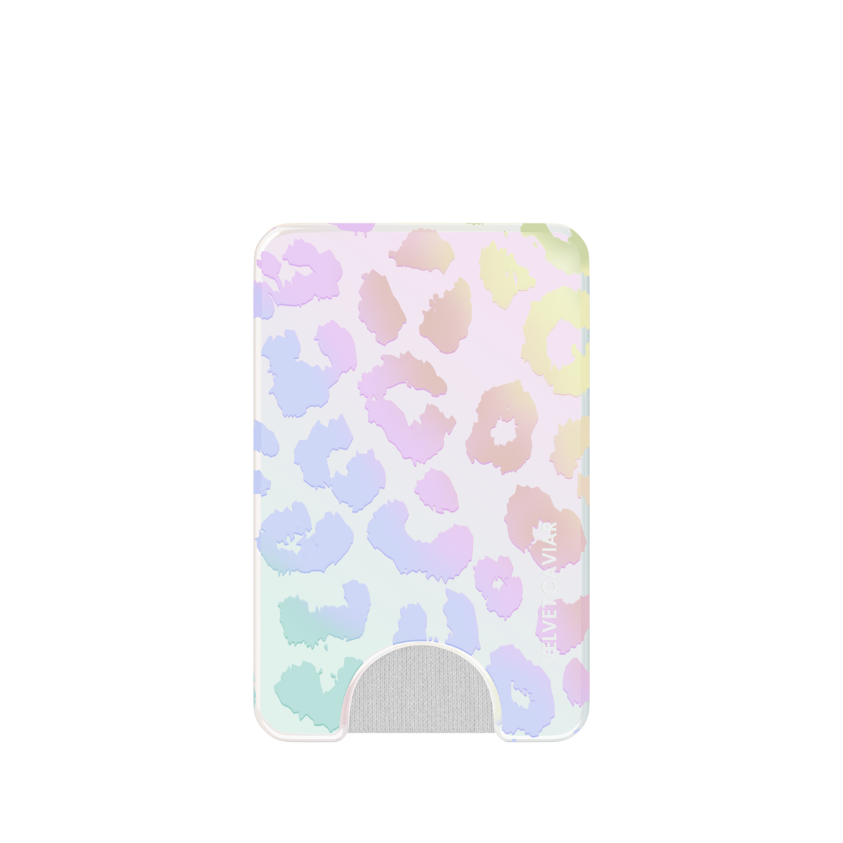 VELVET CAVIAR - Magnetic Phone Wallet White Opal Leopard