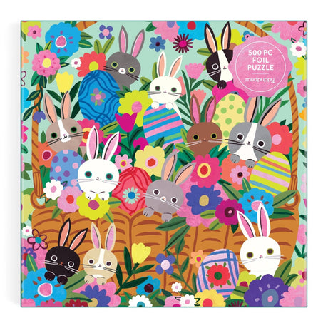 Mudpuppy - Blooming Bunnies 500 Piece Foil Family Puzzle