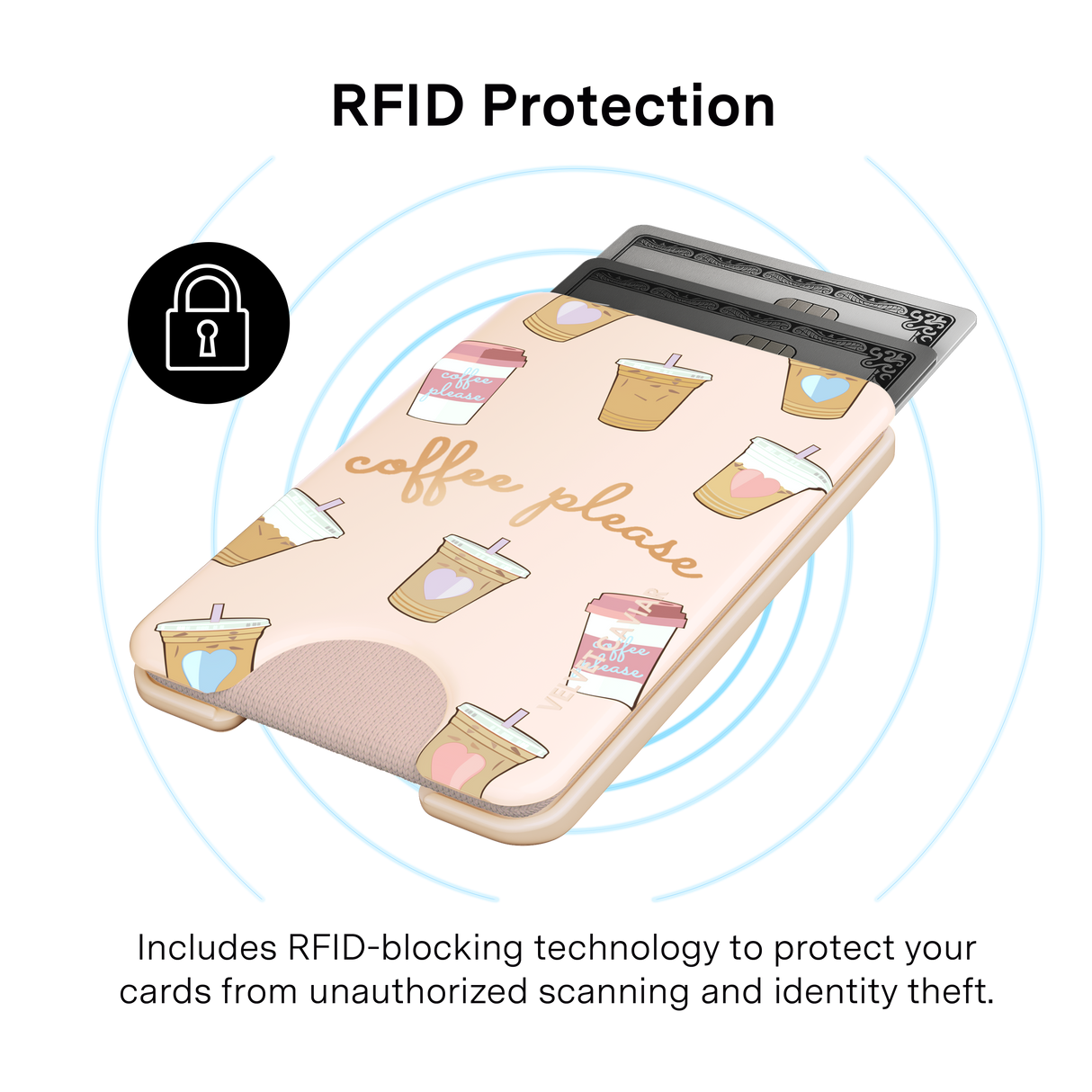 VELVET CAVIAR - Magnetic Phone Wallet- Coffee Please