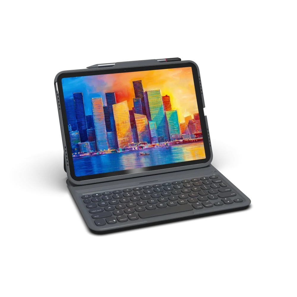 ZAGG - Pro Keys Wireless Keyboard and Detachable Case for Apple iPad 10.9 (2022) / iPad 11th Gen - Black and Gray
