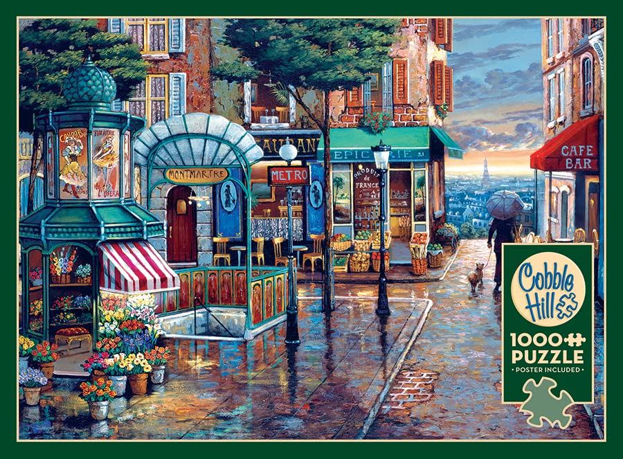 Cobble Hill 1000 Piece Puzzle - Rainy Day Stroll - Sample Poster Included