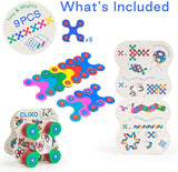 Clixo Tiny & Mighty Pack - 9 Pieces Over 100 Creations. Magnet Travel Toy, Flexible, Creative, Educational, Magnetic Building Toy Designed for Hours of STEM Play. Multisensory Magnetic Toy. Ages 4-99