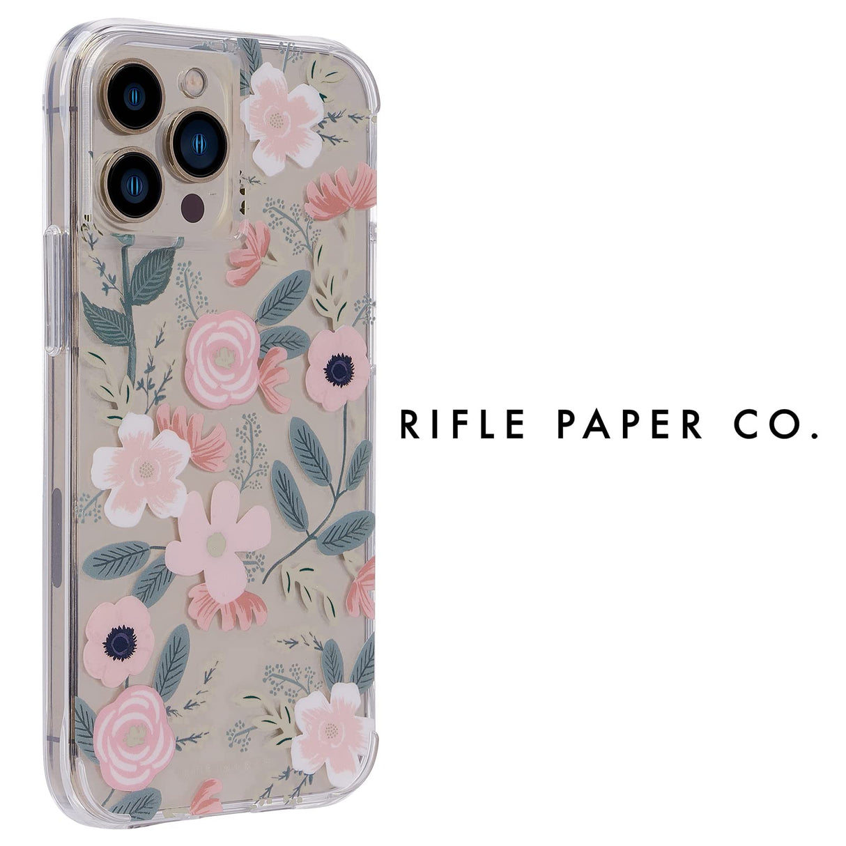 Rifle Paper Co. iPhone 13 Pro Case - 10ft Drop Protection with Wireless Charging - Luxury Floral 6.1" Cute Case for iPhone 13 Pro - Slim, Lightweight, Anti Scratch, Shock Absorbing Materials - Willow