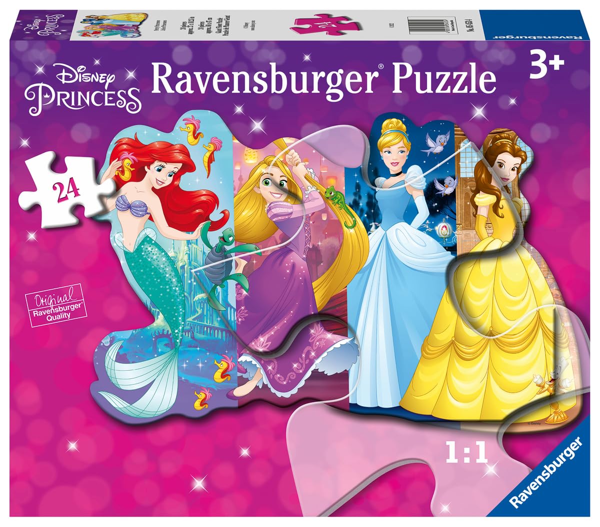 Ravensburger Disney Princess Pretty Princesses Shaped Floor Puzzle | 24-Piece Jigsaw | Unique Pieces | Kid-Friendly | Model Number: 05453