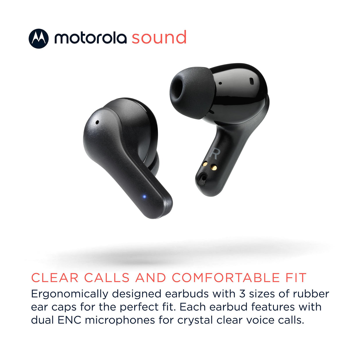 Motorola - Motobuds 135 In Ear True Wireless Bluetooth Earbuds - Black