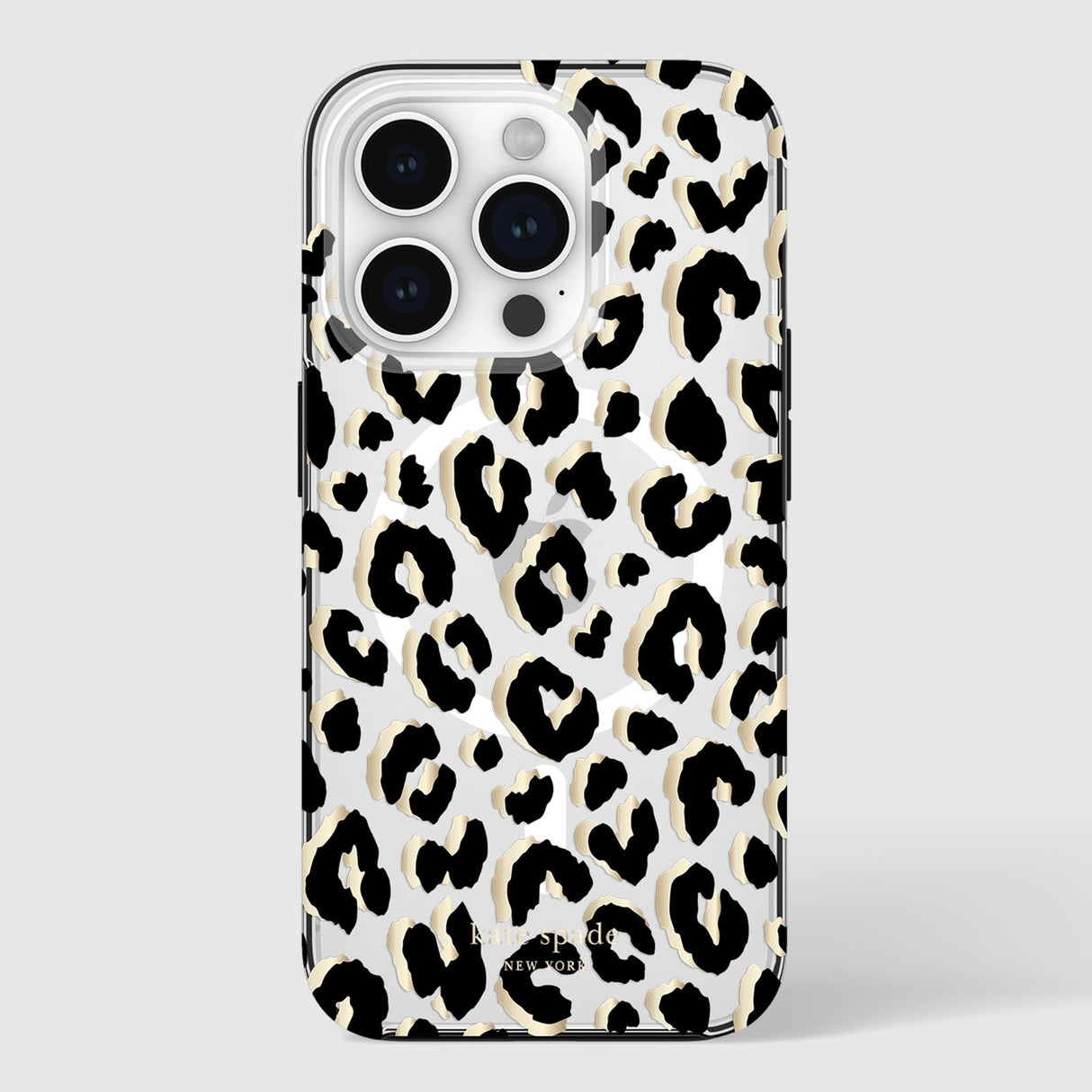 Kate Spade - New York Protective Hardshell Magsafe Case For Apple Iphone 15 Pro - City Leopard Black