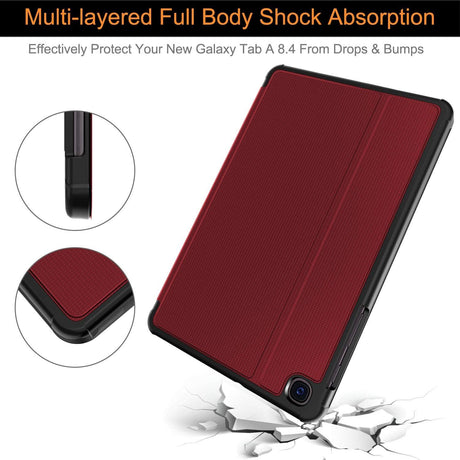 Soke Case for Samsung Galaxy Tab A9 Plus 2023, with Built-in Screen Protector and Kickstand, Rugged Full Body Protective Cover for Galaxy Tab A9+ 11 Inch Tablet [SM-X210/X216/X218],Red