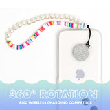 Moxyo - Zigi Bands Phone Lanyard Grip - Multi Color Puka And Pearl