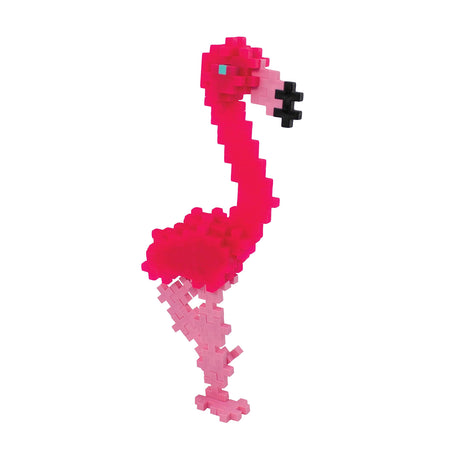 PLUS PLUS 3D Animal Figurine Building Block Set, 70 Mini Interlocking Puzzle Pieces, Fun STEM Toys for Kids - Flamingo Mini Maker Tube