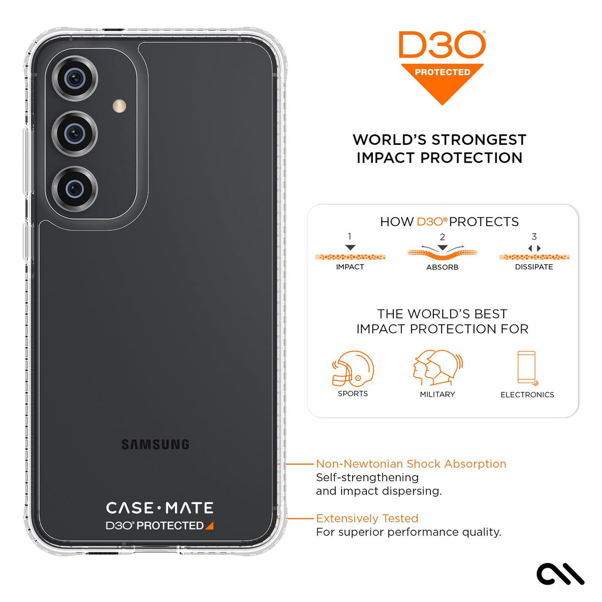 Case-mate - Ultra Tough D3o Case For Samsung Galaxy S24 Plus - Clear