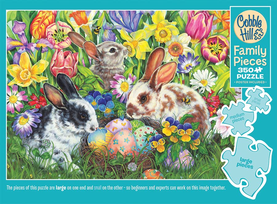 Cobble Hill Family Piece's 350 Puzzle - Easter Bunnies - Sample Poster Included