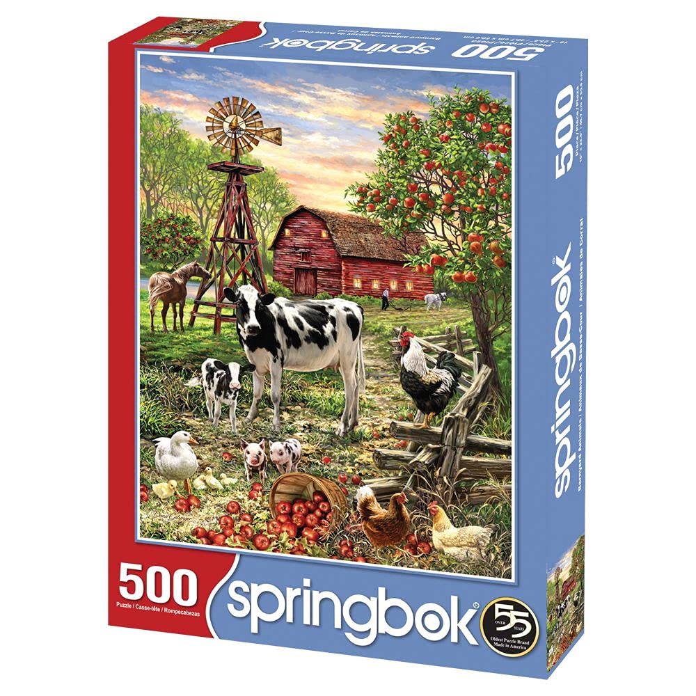 Springbok's 500 Piece Jigsaw Puzzle Barnyard Animals - Made in USA