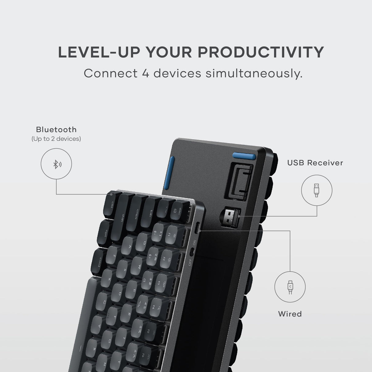 Satechi - Sm1 Slim Mechanical Backlit Bluetooth Keyboard - Dark