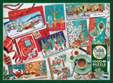 Cobble Hill 1000 Piece Puzzle - Mid Mod Season's Greetings - Sample Poster Included