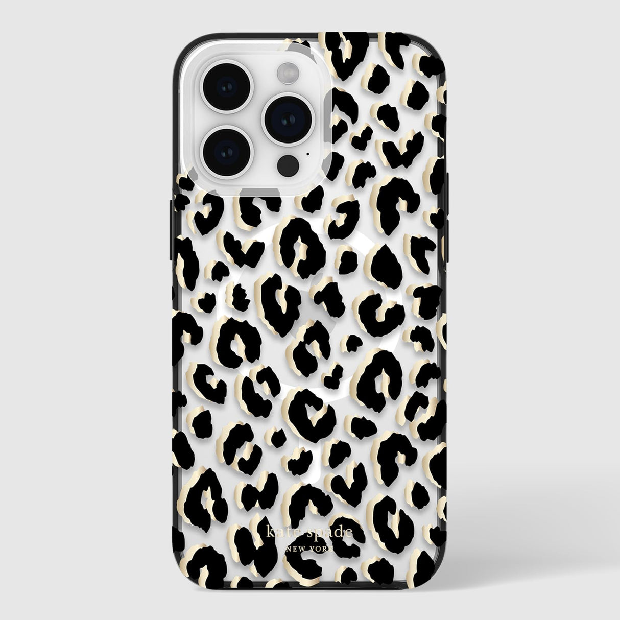 Kate Spade - New York Protective Hardshell Magsafe Case For Apple Iphone 15 Pro Max - City Leopard Black