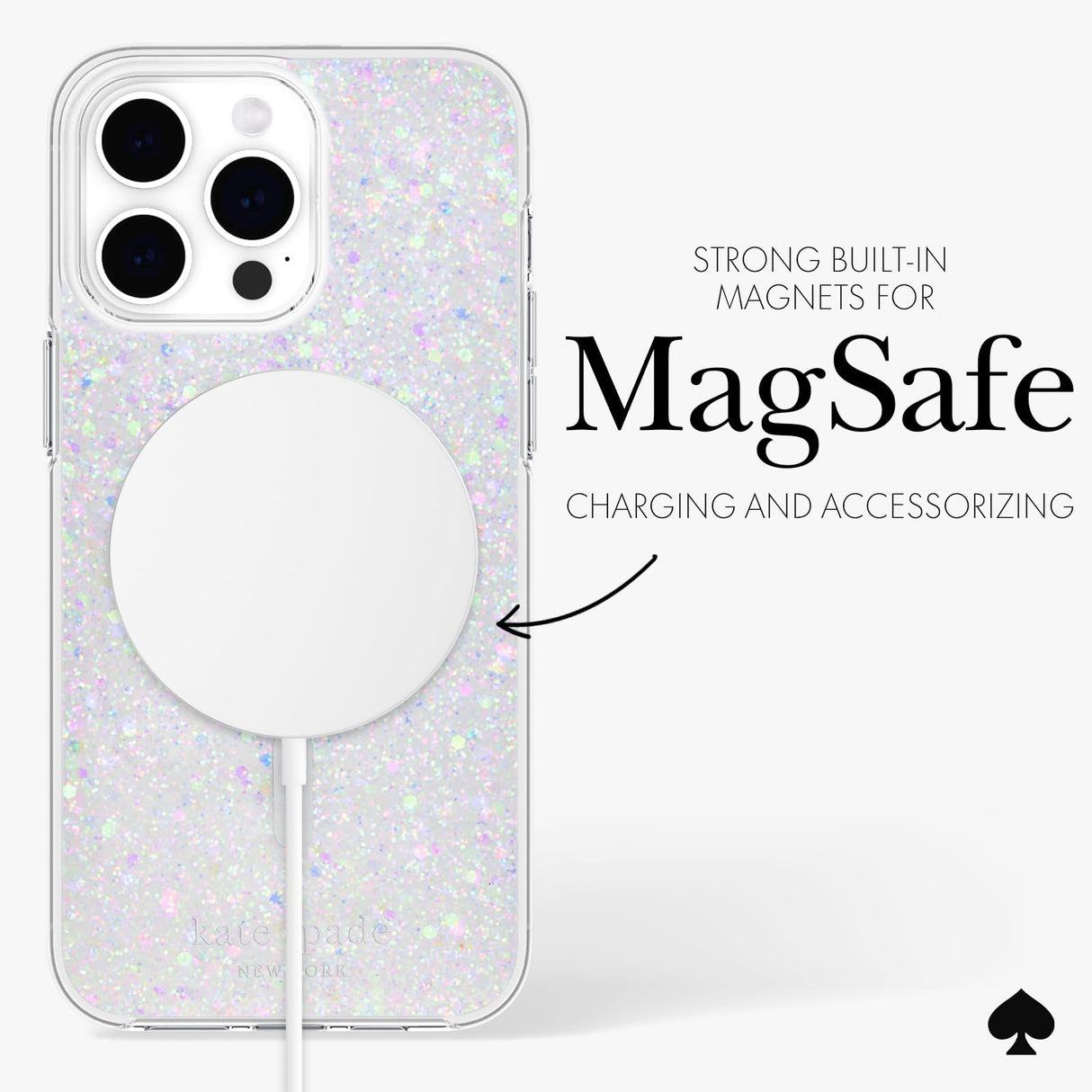 Kate Spade - New York Chunky Glitter Protective Hardshell Magsafe Case For Apple Iphone 15 Pro Max - Chunky Glitter Iridescent