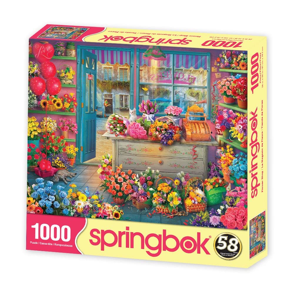 Springbok's 1000 Piece Jigsaw Puzzle Flower Shop - Made in USA