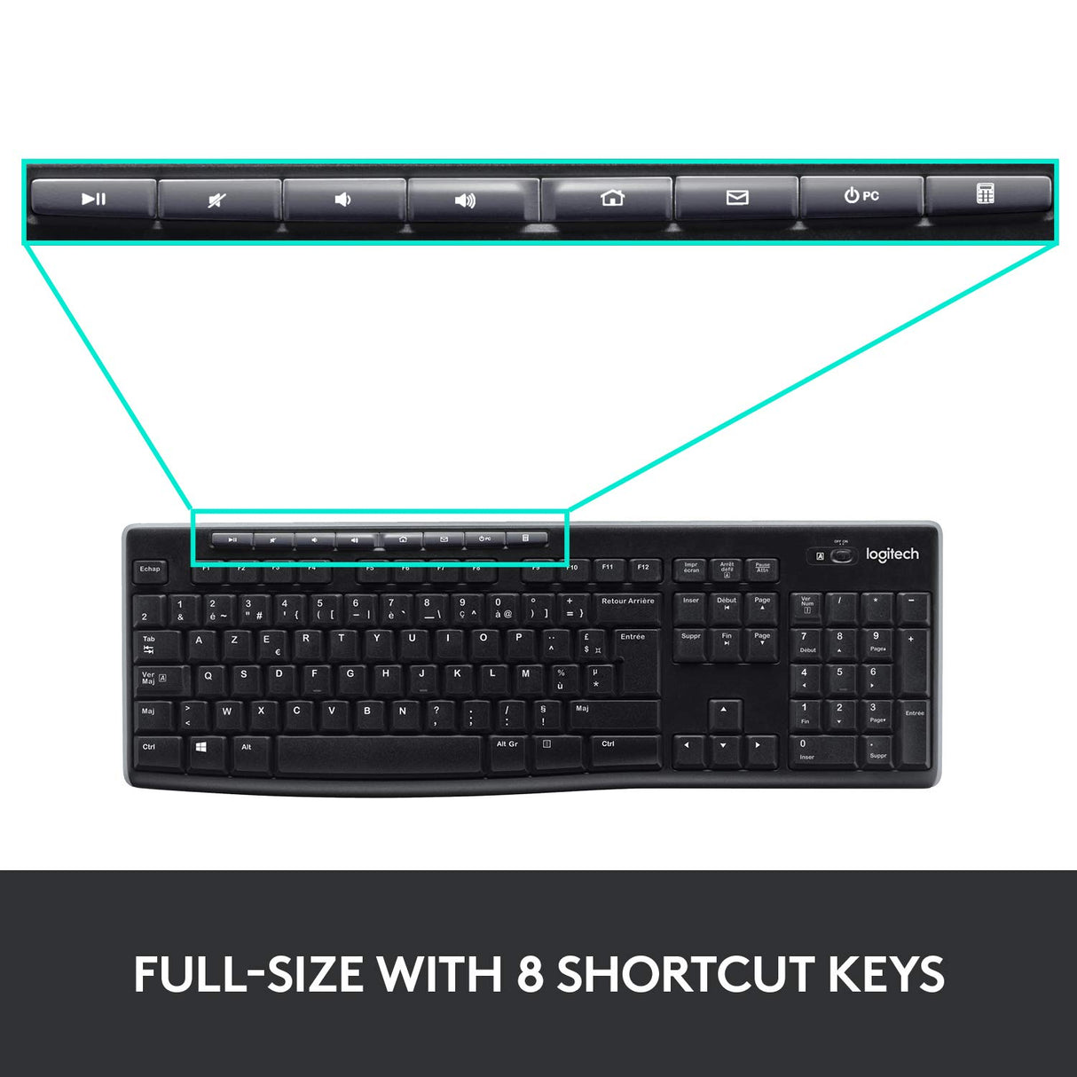 Logitech MK270 Wireless Keyboard and Mouse Combo — Keyboard and Mouse Included