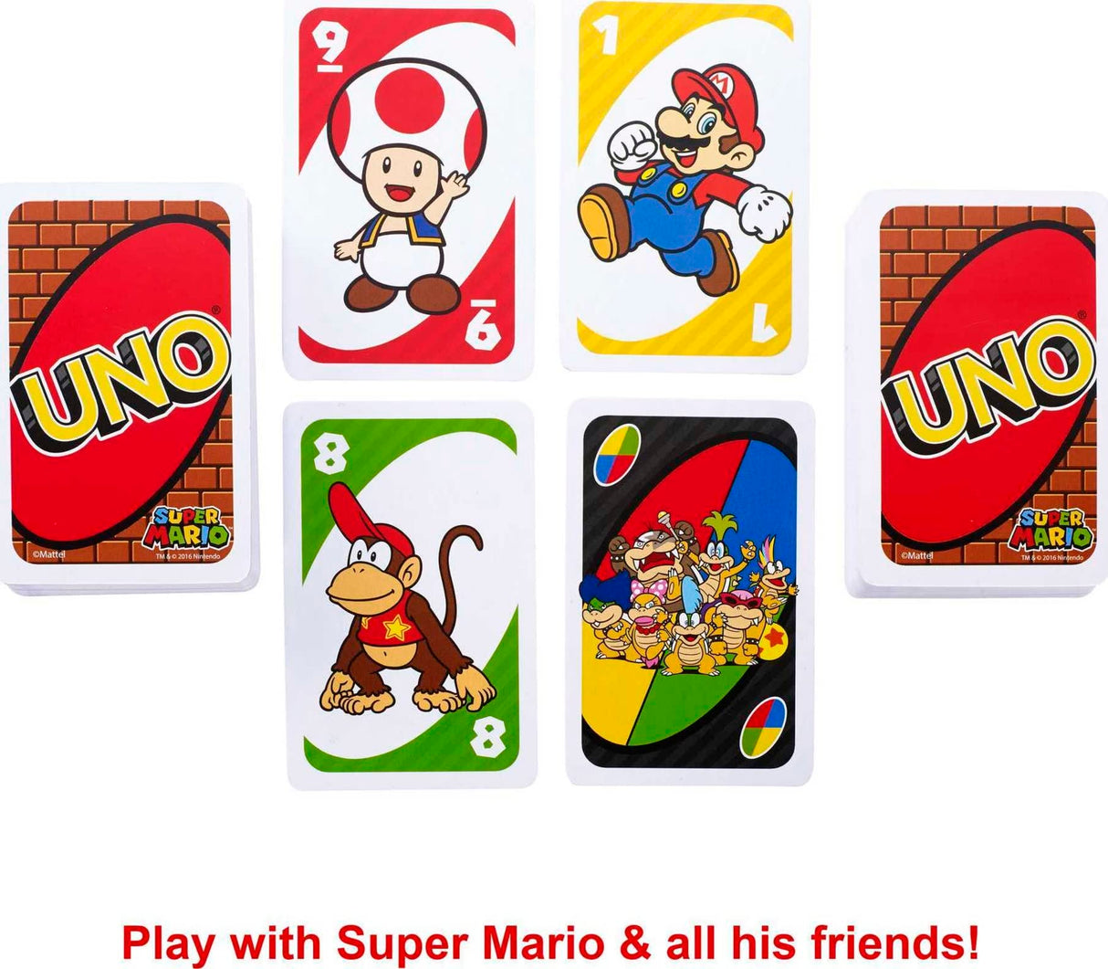 Mattel Games UNO Super Mario Card Game for Kids, Adults, Families & Game Nights, Themed Deck & Special Rule for 2 to 10 Players