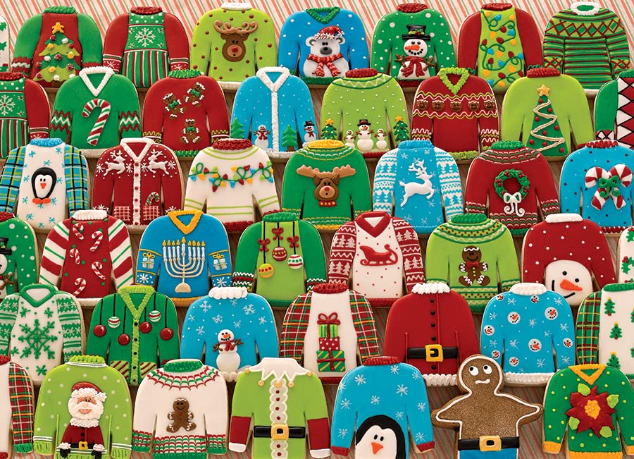 Cobble Hill 1000 Piece Puzzle - Ugly Xmas Sweaters - Sample Poster Included