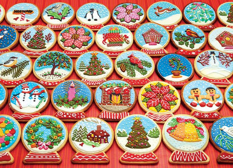 Cobble Hill 1000 Piece Puzzle - Snow Globe Cookies - Sample Poster Included