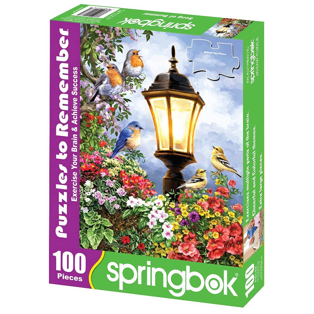 Springbok Puzzle to Remember - Alzheimer & Dementia Activity - 100 Piece Jigsaw Puzzle Song of Summer - Made in USA