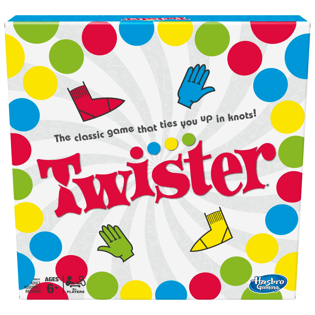 Hasbro Twister Party Classic Board Game for 2 or More Players,Indoor and Outdoor Game for Kids 6 and Up,Packaging May Vary