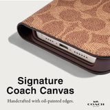 Coach - Folio Case For Apple Iphone 15 Pro Max - Signature C Tan