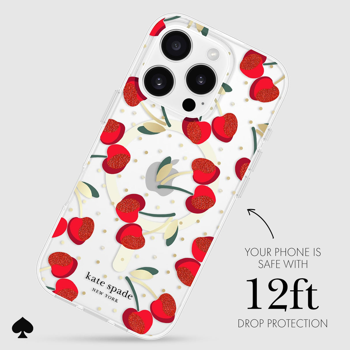 Kate Spade - Protective Magsafe Case For Apple Iphone 16 Pro - Cherry Dot