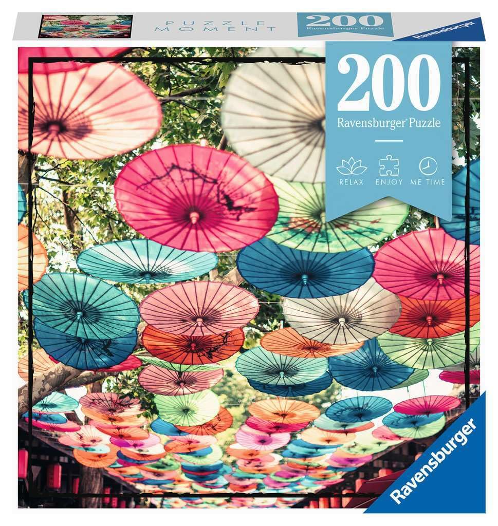 Ravensburger Puzzle Moment: Umbrellas - 200 Piece Jigsaw Puzzle for Kids & Adults | Unique, Perfect Interlock | Vibrant, Glare-Free Design | Made with FSC-Certified Wood | Quality Entertainment Time