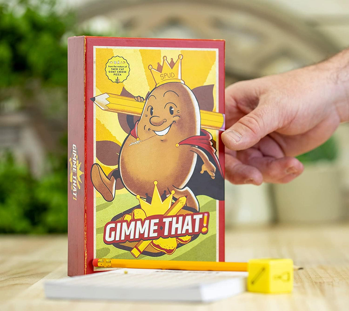 Gimme That! by The Creators of Taco Cat Goat Cheese Pizza, Family Party Game 3 to 8 players, Ages 8+, 1 Minute to Learn and Ridiculously Fun to Play!