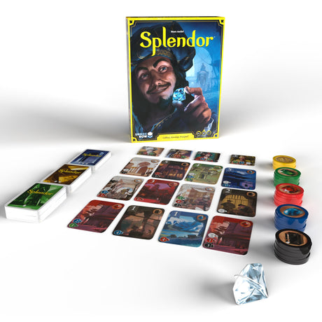 Splendor Board Game - Master The Art of Wealth and Prestige! - Engaging Gem Minding Strategy Game for Kids & Adults, Ages 10+, 2-4 Players, 30 Min Playtime, Made by Space Cowboys