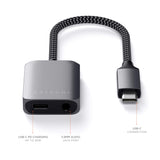 Satechi - Usb C To 3.5mm Audio And Pd Adapter - Space Gray