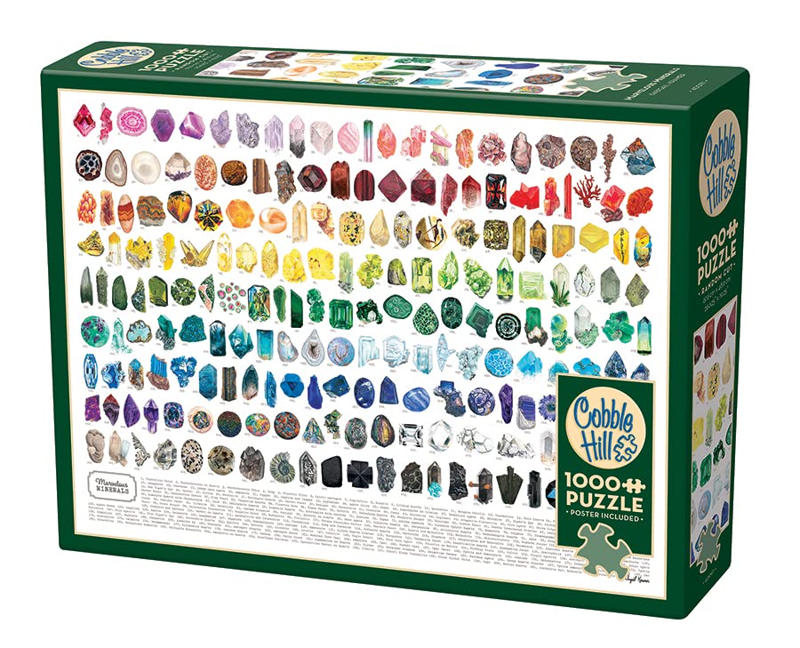 Cobble Hill 1000 Piece Puzzle - Marvelous Minerals - Sample Poster Included