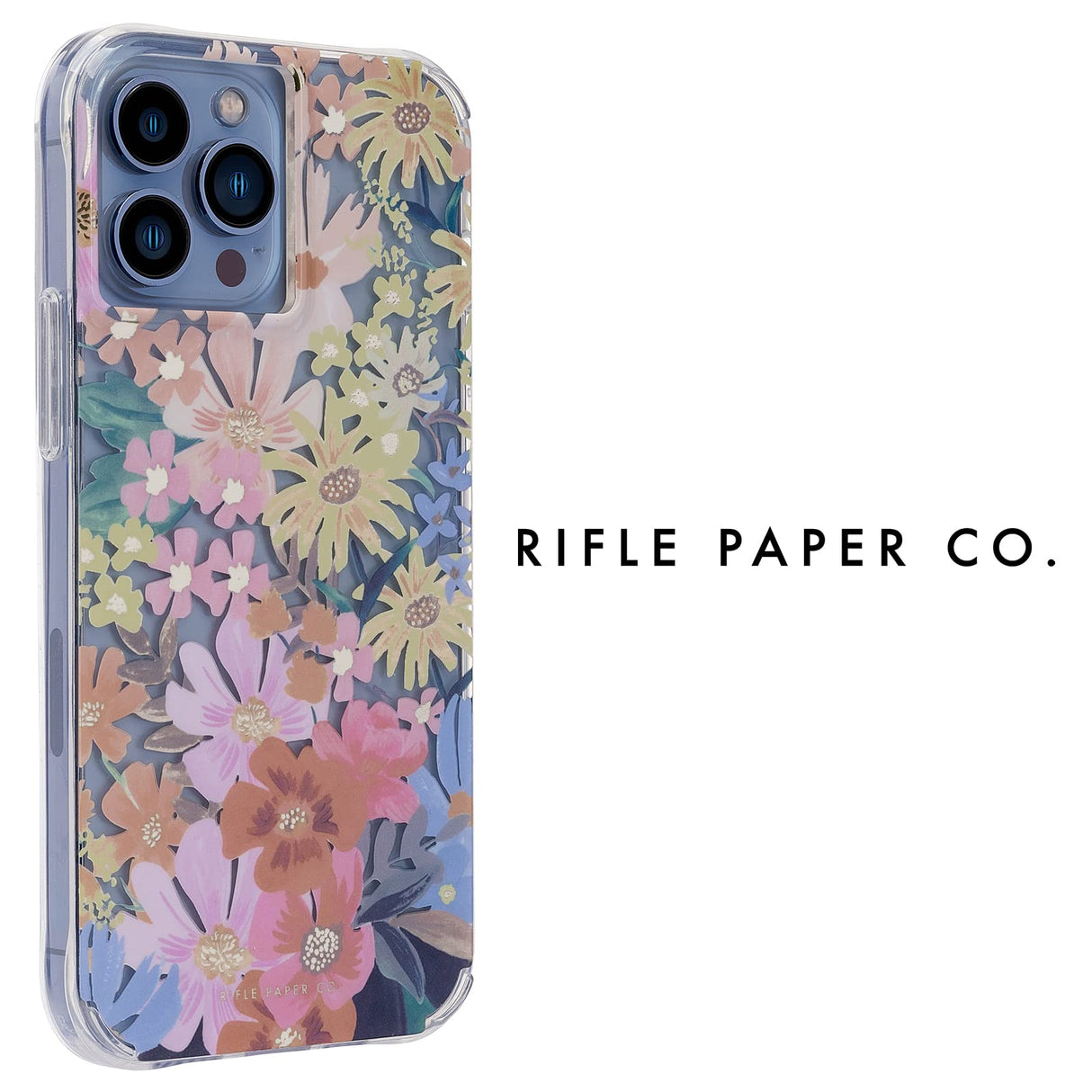 Rifle Paper Co. iPhone 13 Pro Max Case - 10ft Drop Protection with Wireless Charging - Luxury Floral Print 6.7" Case for iPhone 13 Pro Max - Slim, Anti Scratch, Shock Absorbing Materials - Marguerite