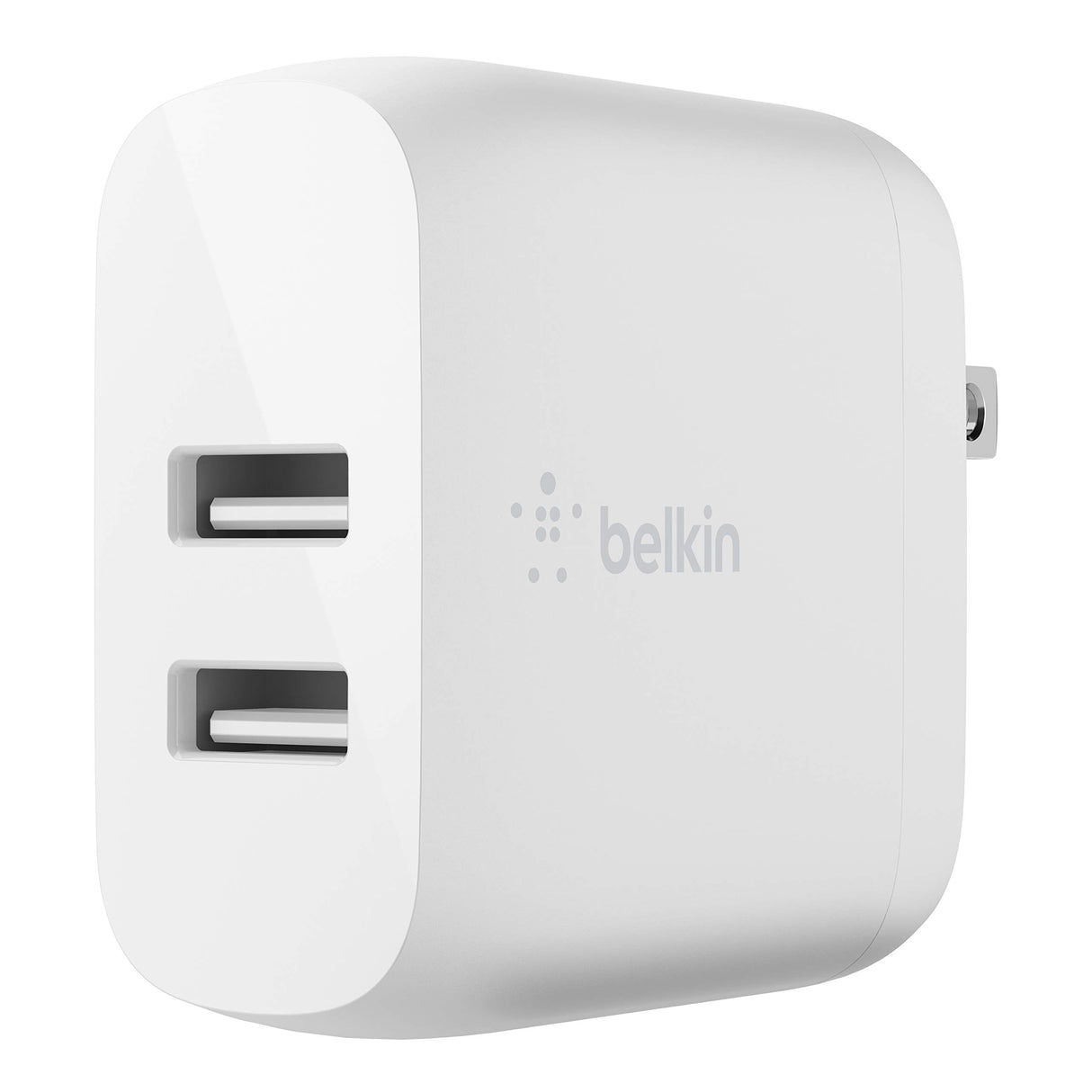 Belkin - Dual Port Usb A 24w Wall Charger With Apple Lightning Cable 3ft - White