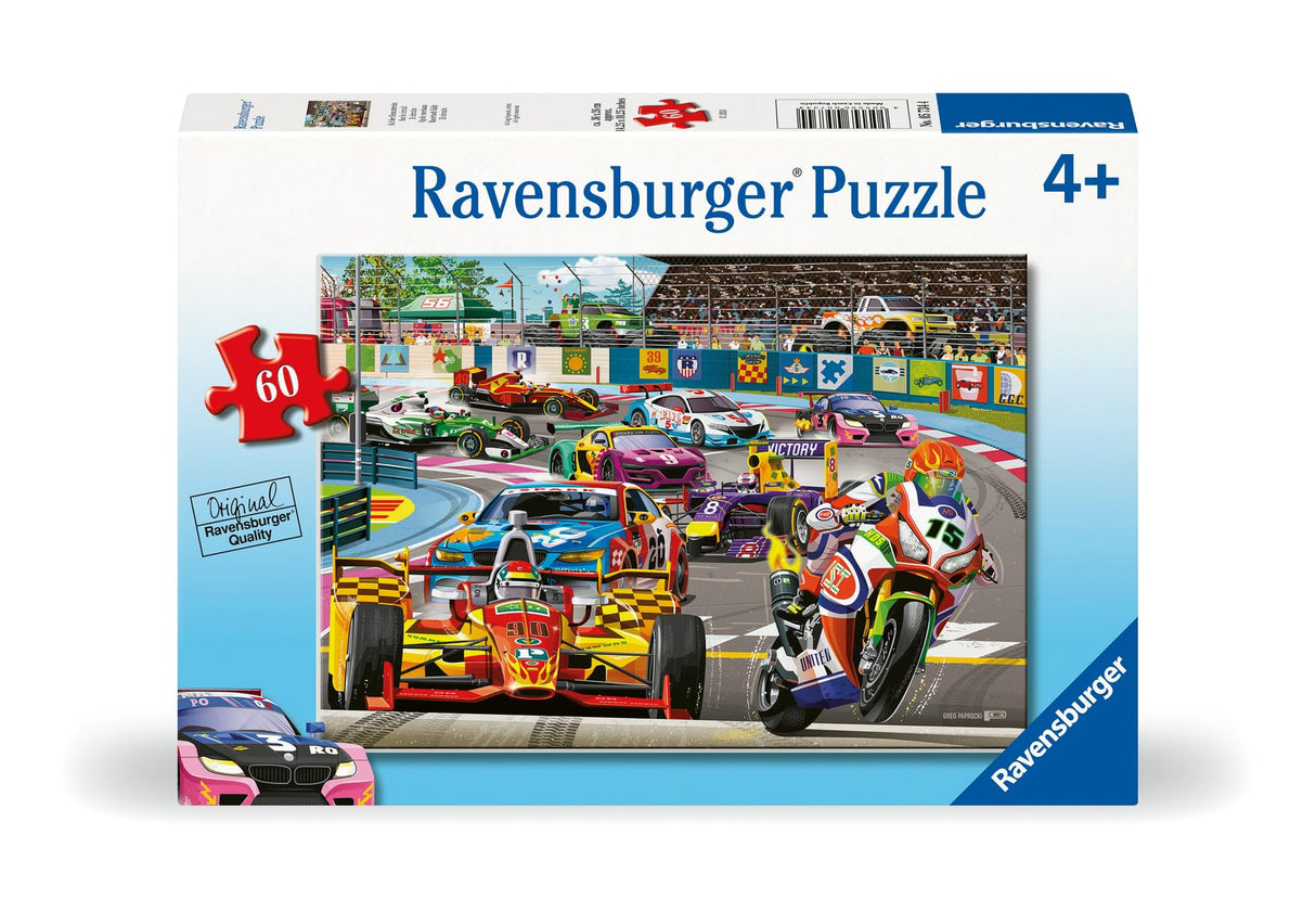 Ravensburger Racetrack Rally 60 Piece Jigsaw Puzzle for Kids - Every Piece is Unique, Pieces Fit Together Perfectly