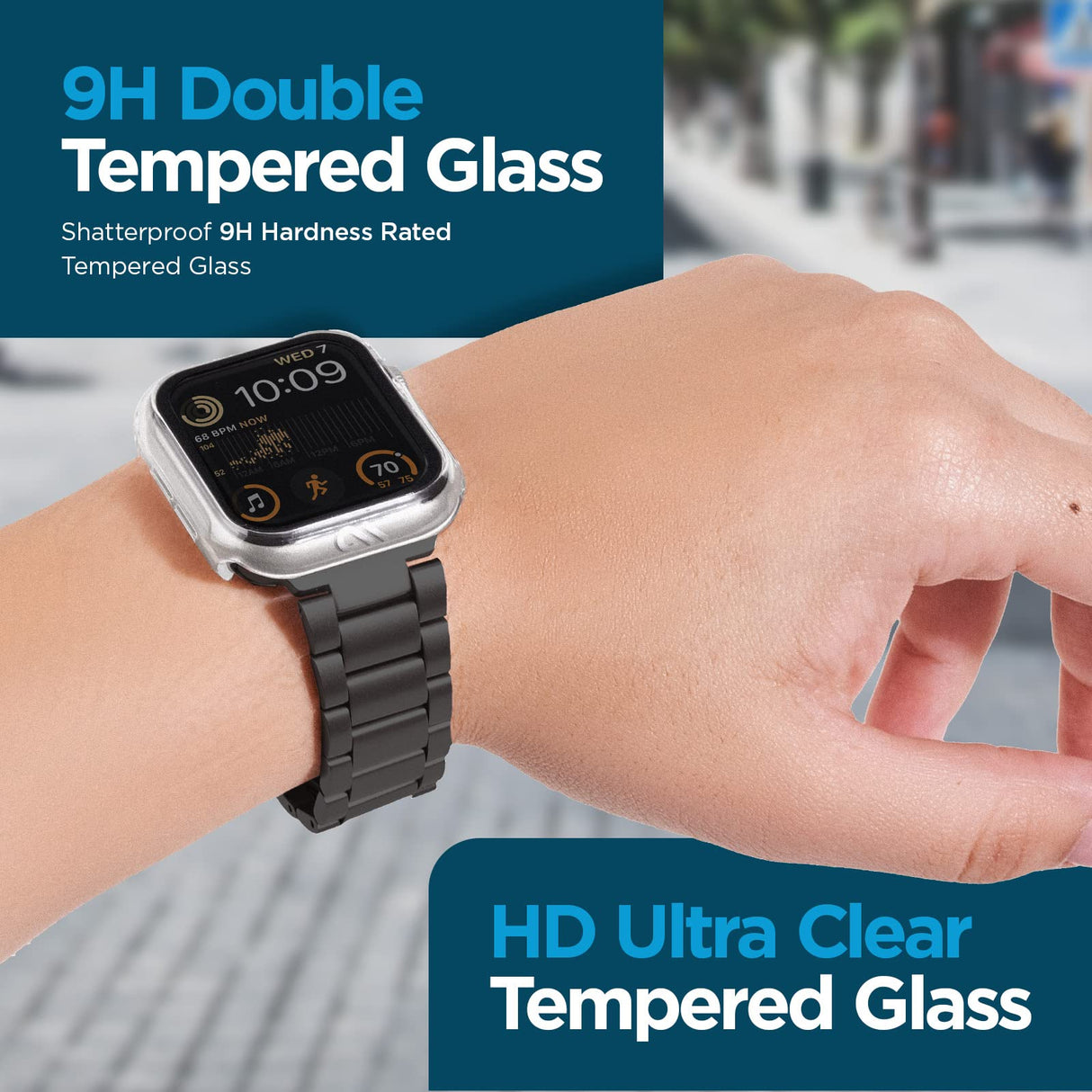 Case-mate - Tough Case With Integrated Glass Screen Protector For Apple Watch 45mm - Clear