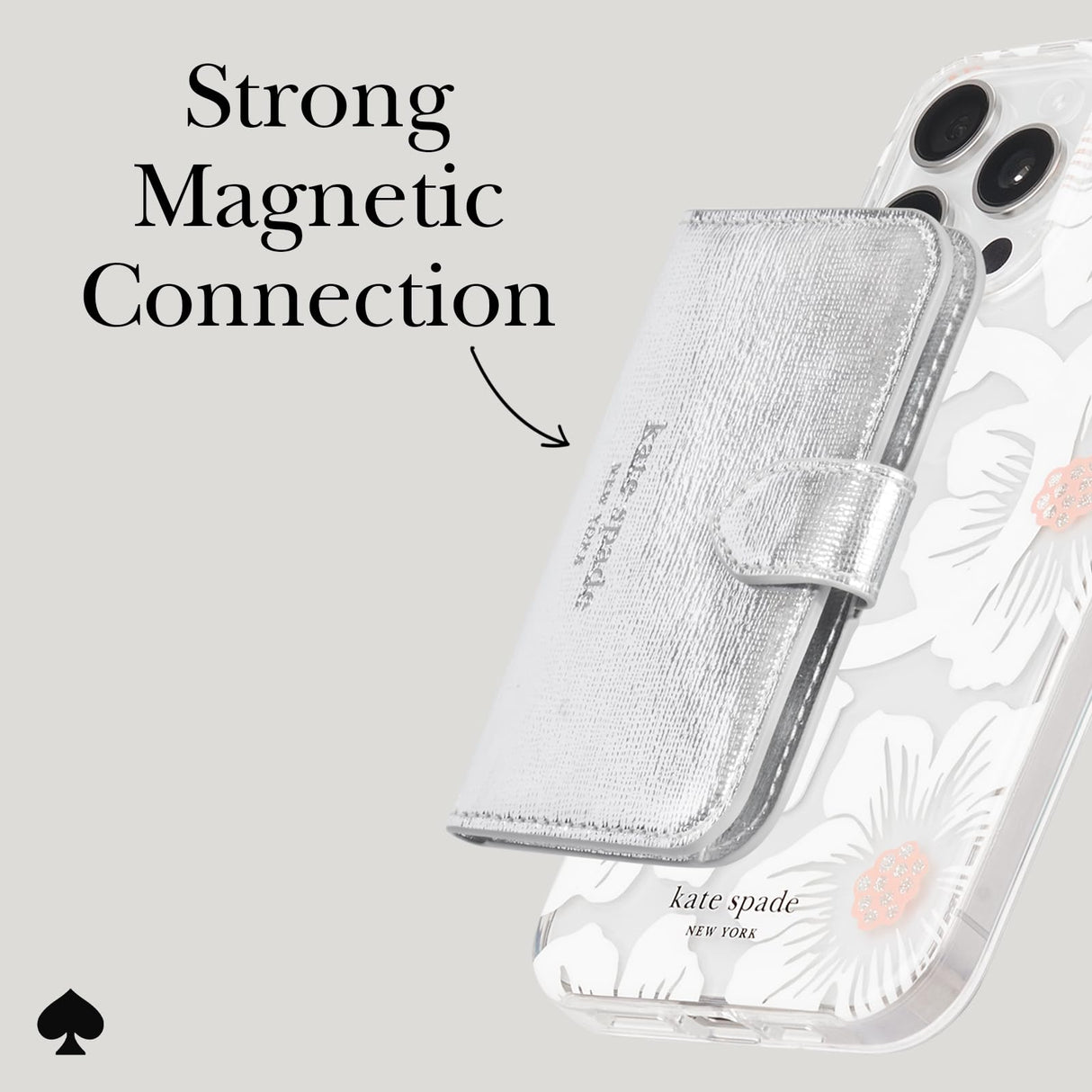 Kate Spade - Morgan Magnetic Wallet - Metallic Silver